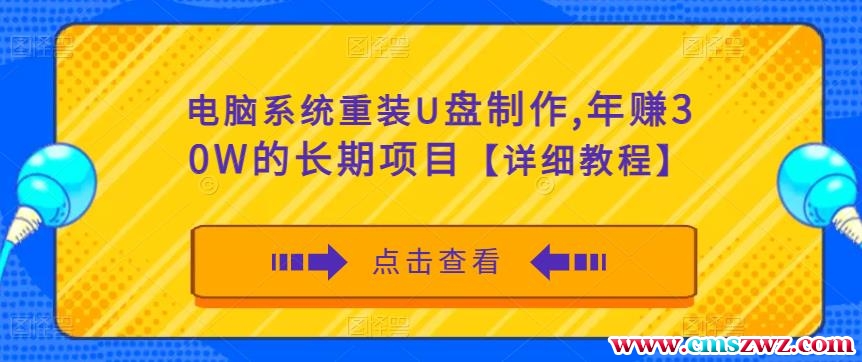 电脑系统重装U盘制作，年赚30W的长期项目【详细教程】