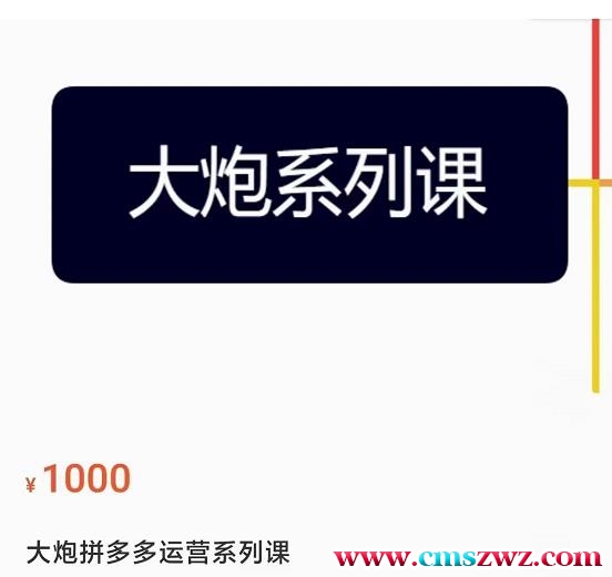 大炮拼多多运营系列课，各类玩法合集，拼多多运营玩法实操