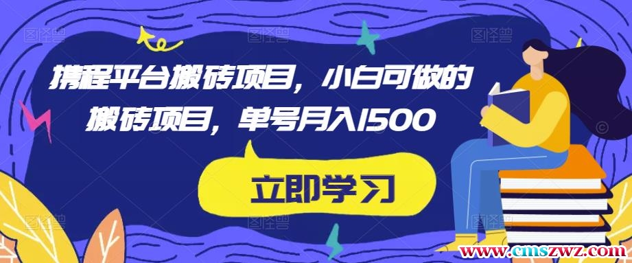 携程平台搬砖项目，小白可做的搬砖项目，单号月入1500