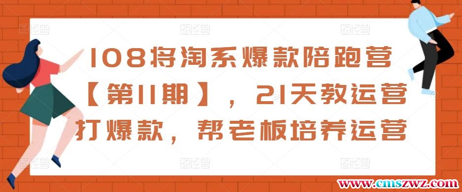 108将淘系爆款陪跑营【第11期】，21天教运营打爆款，帮老板培养运营