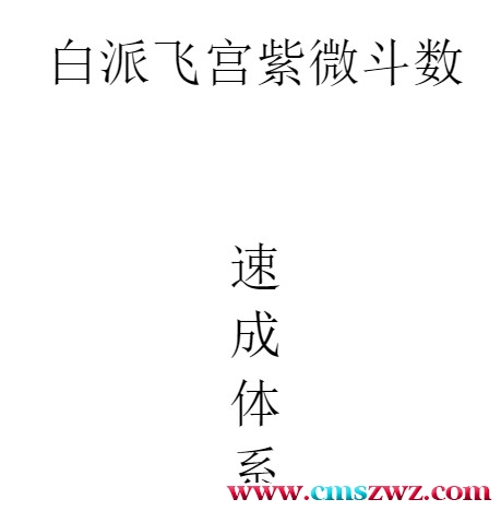 白派飞宫紫微斗数速成体系插图