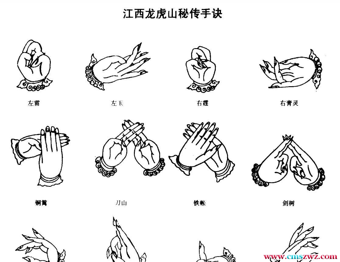 道门手诀 增补百决全图(秘本)&nbsp; 江西龙虎山秘传手诀 百诀全图&nbsp; 道门神通手诀插图