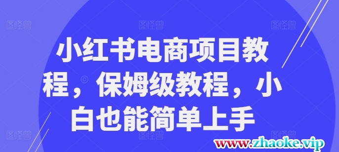 小红书电商项目教程,保姆级教程,小白也能简单上手