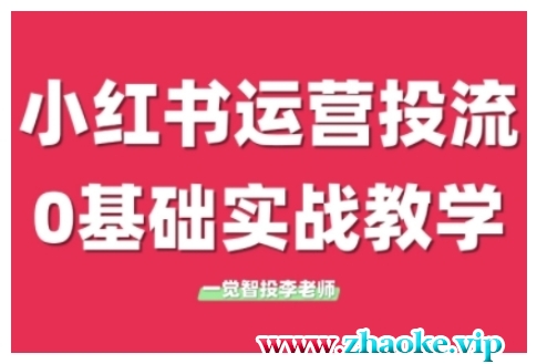 小红书运营投流，小红书广告投放从0到1的实战课，学完即可开始投放