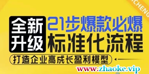 21步爆款必爆标准化流程,全新升级,打造企业高成长盈利模型