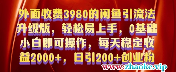 外面收费3980的闲鱼引流法,轻松易上手,0基础小白即可操作,日引200+创业粉的保姆级教程【揭秘】