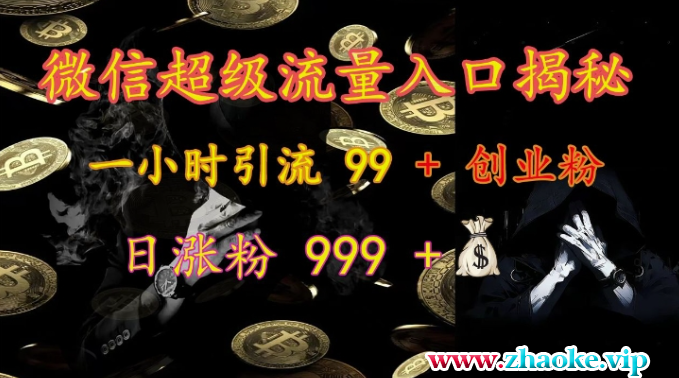 微信超级流量入口揭秘：一小时引流 99 + 创业粉，日涨粉 999 +