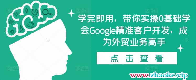 学完即用,带你实操0基础学会Google精准客户开发,成为外贸业务高手