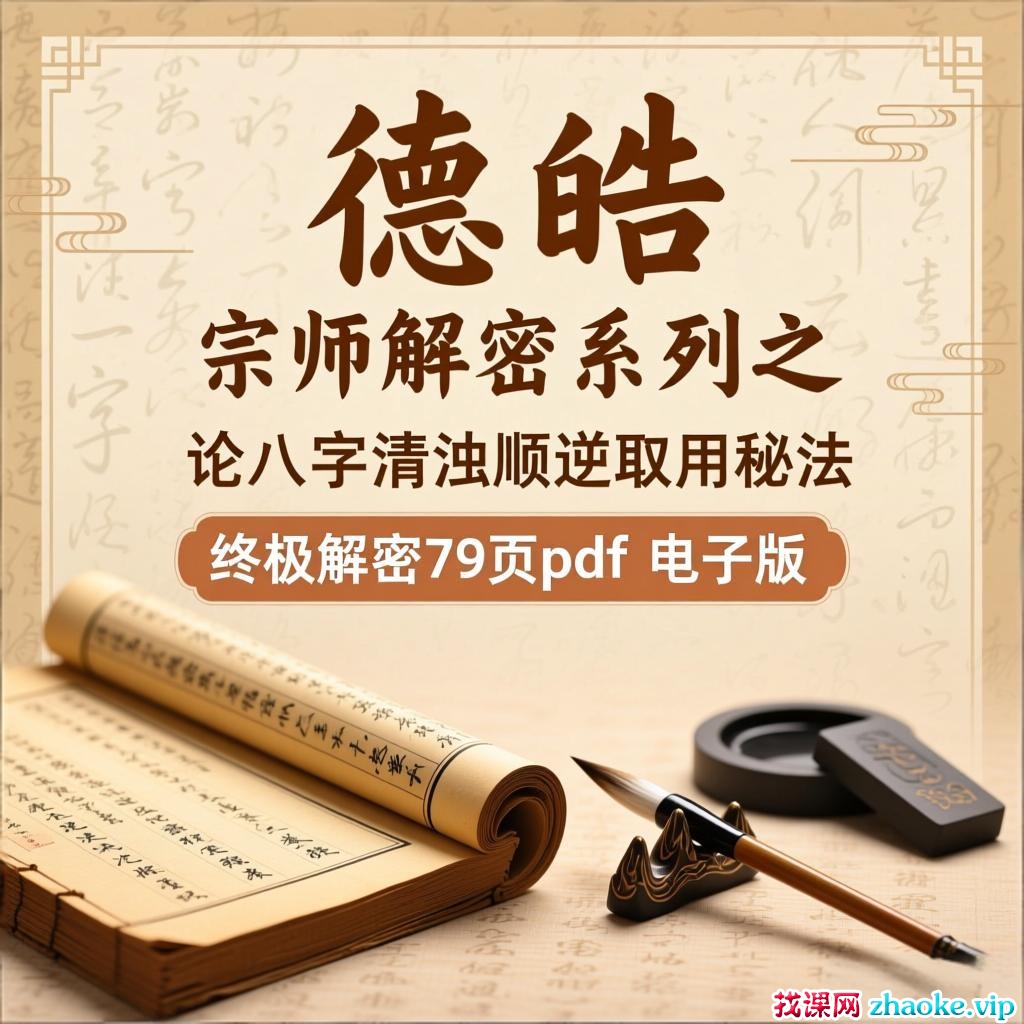 德皓 宗师解密系列之论八字清浊顺逆取用秘法终极解密79页 .pdf 电子版
