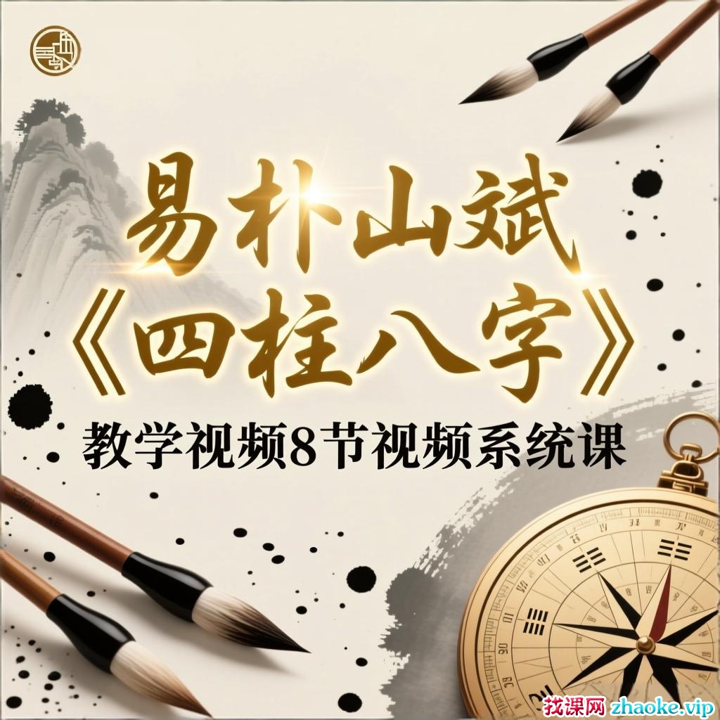 易朴山斌《四柱‮字八‬教学视频》8节视频系统课：解密命运，每集1小时左右