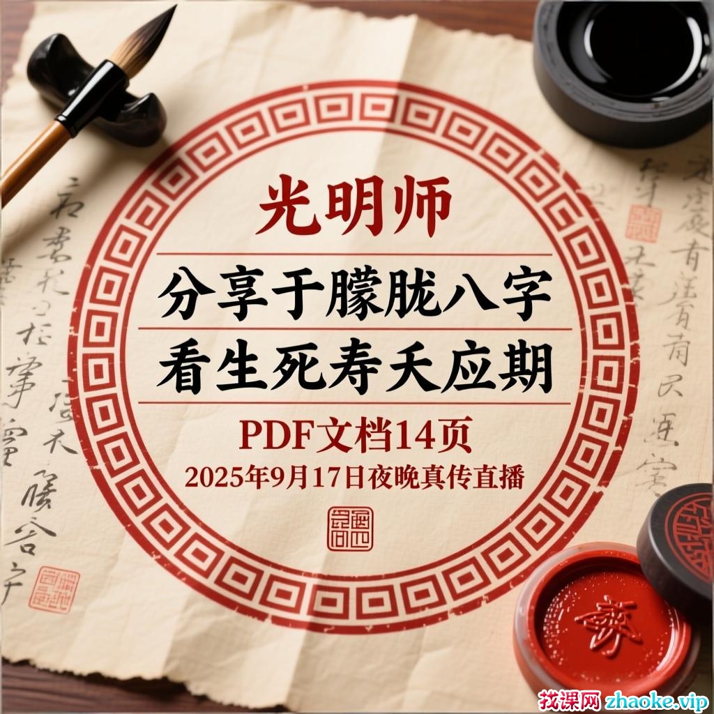 光明师 于朦胧八字看生死寿夭应期 PDF文档14页  25年9月17日晚