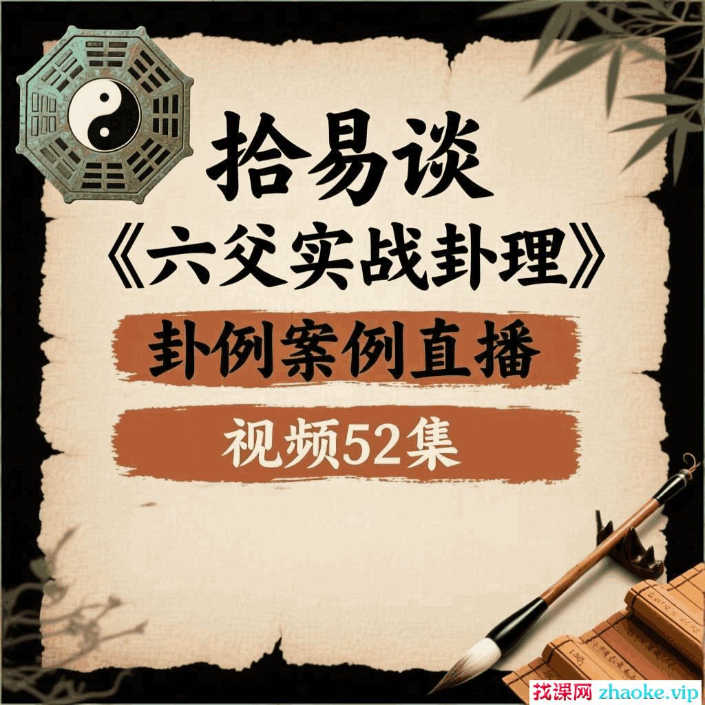 拾易谈《六爻实战卦理卦例案例直播》视频52集，每集50分钟左右