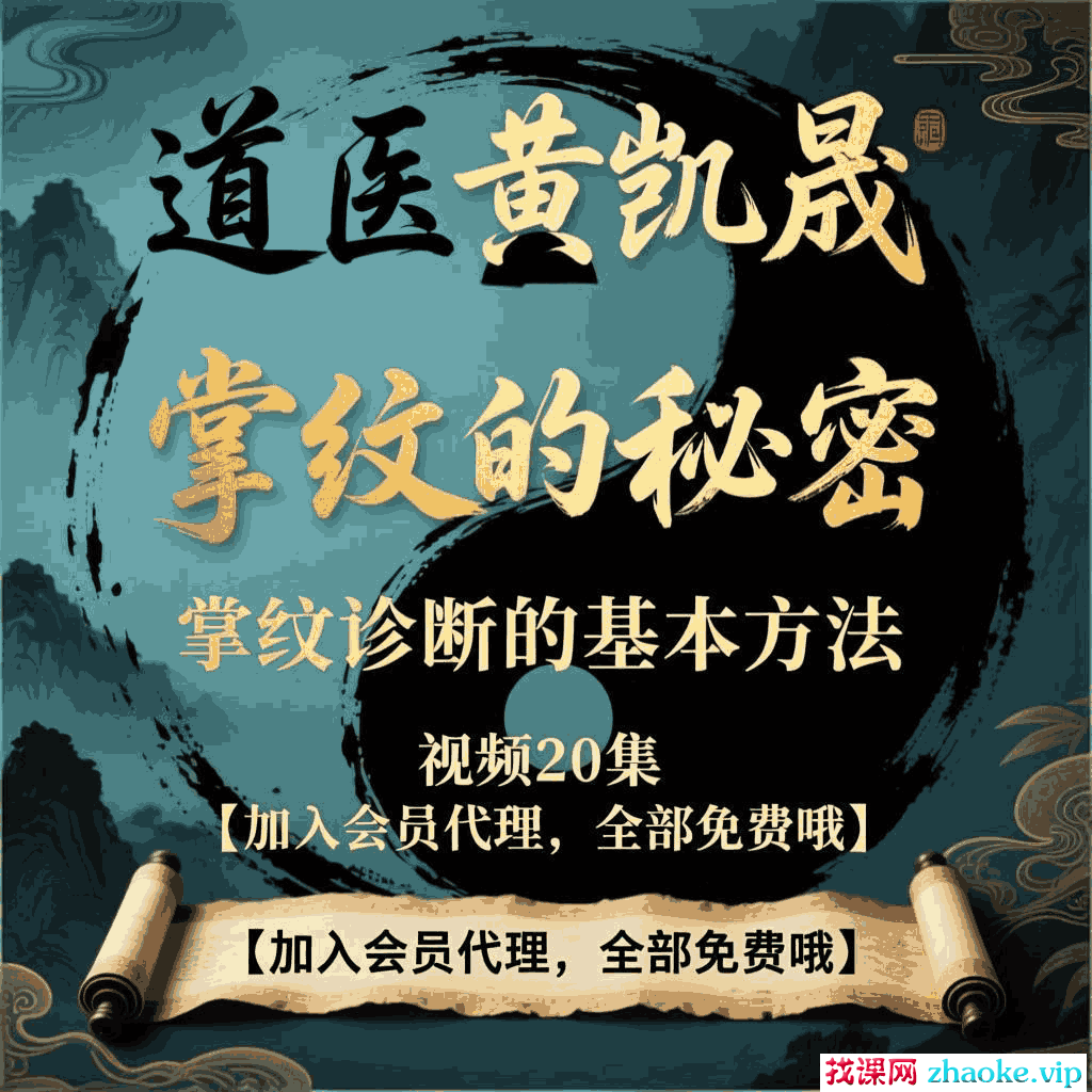 道医黄凯晟《掌纹的秘密 掌纹诊断的基本方法》视频20集
