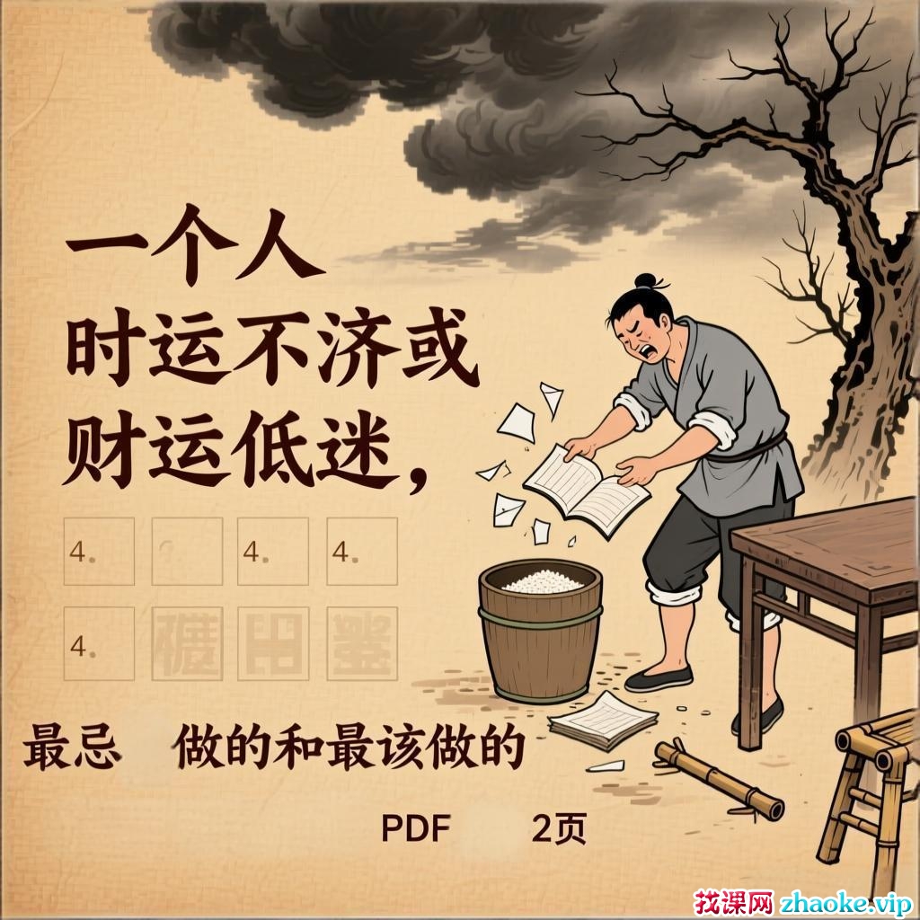 一个人时运不济或财运低迷，最忌讳做的和最该做的 PDF文档2页
