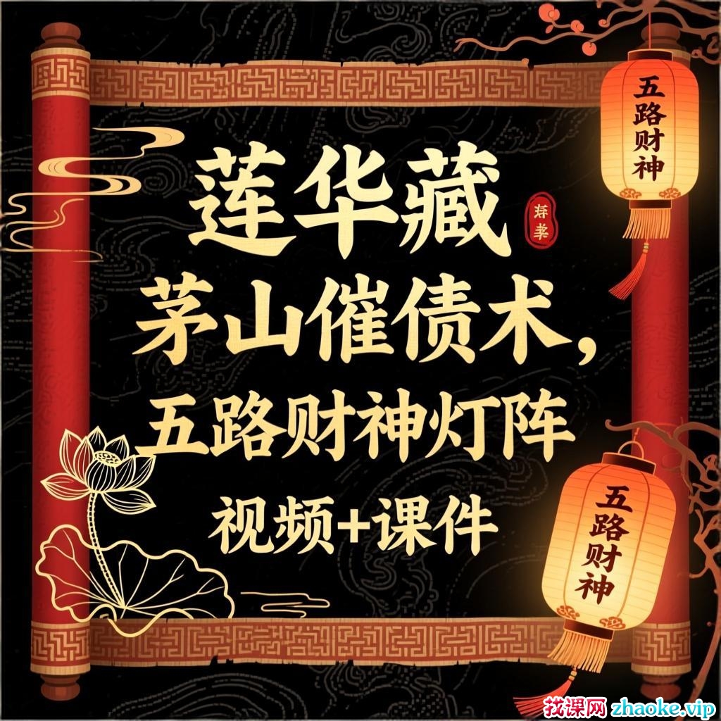莲华藏  茅山催债术、五路财神灯阵   视频+课件